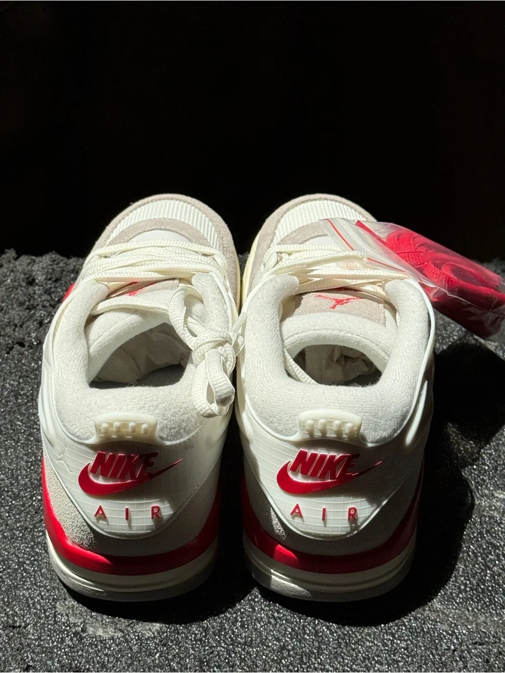 Nike Jordan 4 Men's White & Red Low-Top Sneakers